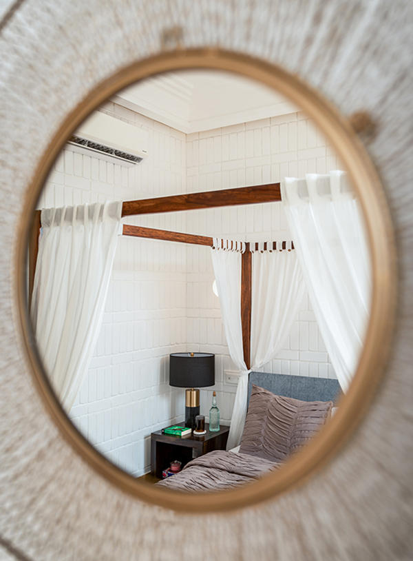 Quaint bedroom corner at a villa in Vagator