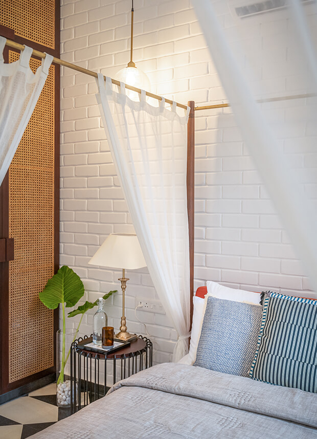 Cosy bedroom corner at a villa in Vagator