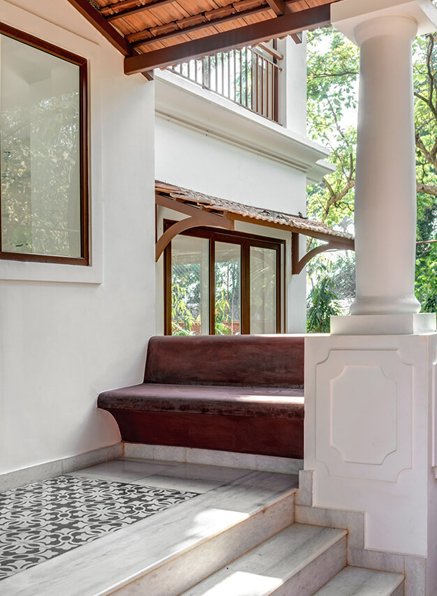 Outside balcony area at a 4bhk villa in Goa 